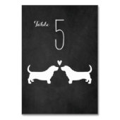 Numéro De Table Basset Hound Chien Silhouettes Mariage Réception (Dos)