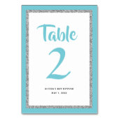 Numéro De Table Bat mitzvah brillant bleu clair et argent (Par défaut)
