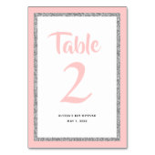 Numéro De Table Bat mitzvah brillant rose et argent (Par défaut)