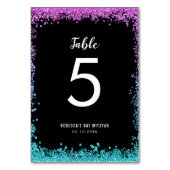 Numéro De Table Bat mitzvah de Parties scintillant Turquoise viole (Dos)