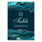 Numéro De Table Bat mitzvah Parti Turquoise Gold Star de David (Par défaut)