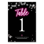 Numéro De Table Bat Mitzvah Thème Néon Rose Fushia (Dos)