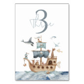 Numéro De Table Bateau pirate avec Animaux Fête des enfants (Par défaut)