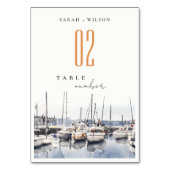 Numéro De Table Bateaux côtiers en boue à Harbour Mariage (Dos)
