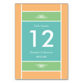 Numéro De Table Bâtiment Pastel moderne - Couleurs tropicales - Ma (Dos)