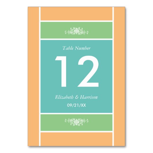 Numéro De Table Bâtiment Pastel moderne - Couleurs tropicales - Ma (Par défaut)