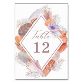 Numéro De Table Beach Seashells Aquarelle Côte Chic Mariage (Dos)