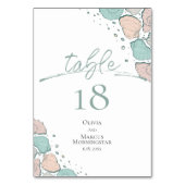 Numéro de table | Beach Shells Turquoise et Coral (Dos)