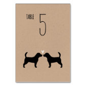 Numéro De Table Beagle Chien Silhouettes Réception de mariage (Dos)