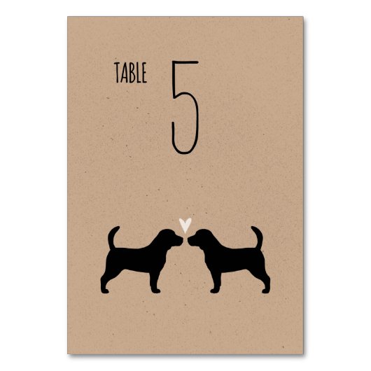 Numéro De Table Beagle Chien Silhouettes Réception de mariage (Par défaut)