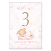 Numéro De Table Bear Pink Girl Baby shower Numéro de tableau Signa (Par défaut)