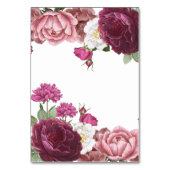 Numéro De Table Beau Mariage Floral Bourgogne (Dos)