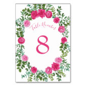 Numéro De Table Beau rose vif Mariage Roses floraux (Par défaut)
