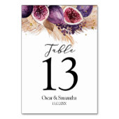 Numéro De Table Beauté tendance violet Figs & Pampas (Dos)