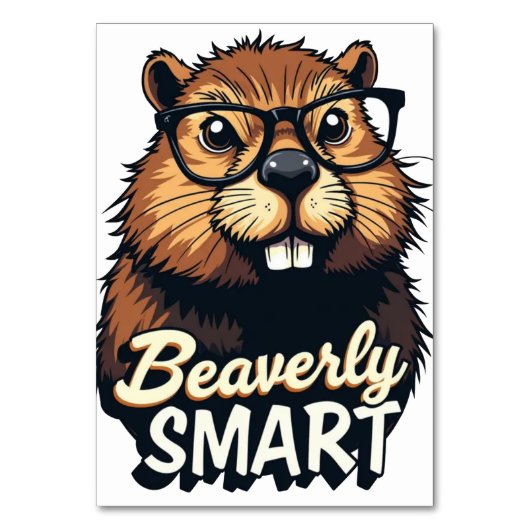 Numéro De Table Beaverly Smart - Drôle Castor avec lunettes Graphi (Par défaut)