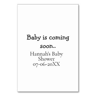 Numéro De Table Bébé arrive bientôt nom date de la baby shower mac