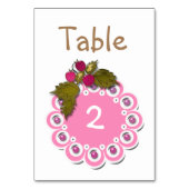 Numéro De Table Bébé fille douche rose perles blanches fleurs mign (Dos)