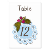 Numéro De Table Bébé garçon douche bleu perles blanches fleurs mig (Dos)