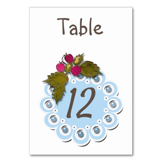 Numéro De Table Bébé garçon douche bleu perles blanches fleurs mig (Dos)