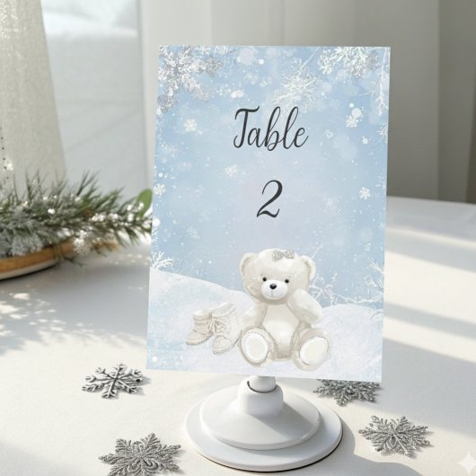 Numéro De Table Bébé, il fait froid dehors Teddy Bear Hiver