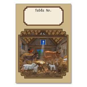Numéro De Table Bébé Jésus Manger Nativité de Noël