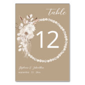 Numéro de table beige et floral blanc perles (Dos)