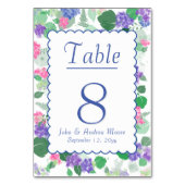 Numéro De Table Belle aquarelle Hydrangea Mix (Dos)