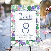 Numéro De Table Belle aquarelle Hydrangea Mix