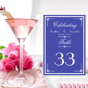 Numéro De Table Belle Bleu Scripts Noms Classic Mariage