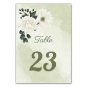 Numéro De Table belle fleurs blanches vert feuilles (Dos)