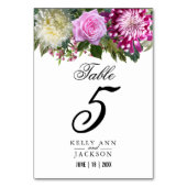 Numéro De Table Belle florale rose (Dos)