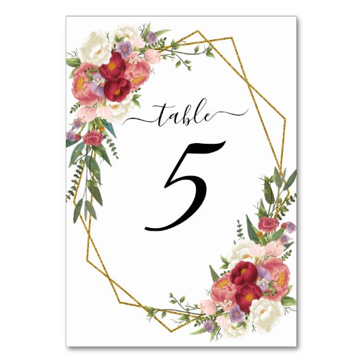 Numéro De Table Belle Flore de Printemps (Par défaut)