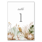 Numéro De Table Belle Réception Botanique De Mariage Boho (Dos)