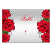 Numéro De Table Belle Romantique Roses Rouges Anniversaire (Dos)