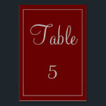 Numéro De Table Belle Rouge et Grey<br><div class="desc">Une belle carte de table qui est vraiment une carte d'une sorte,  cet article présente un design rouge et gris en utilisant facilement le modèle. Le texte peut être customisé ainsi que la couleur de la carte de table et du carré. Personnalisez votre carte de table dès aujourd'hui !</div>
