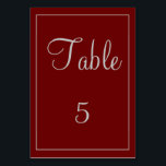 Numéro De Table Belle Rouge et Gris<br><div class="desc">Une belle carte de table qui est vraiment unique,  cet article représente un design rouge et gris en utilisant des modèles faciles à remplir. Le texte peut être personnalisé ainsi que la couleur de la carte de table et du carré. Personnalisez votre carte de table dès aujourd'hui !</div>