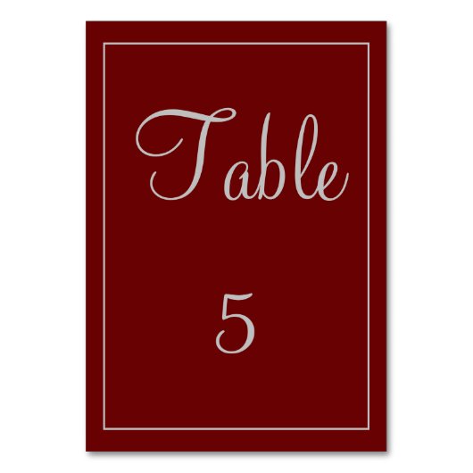 Numéro De Table Belle Rouge et Gris (Par défaut)