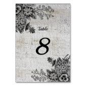 Numéro De Table Belle table de Mariage de fleurs noir/gris (Dos)