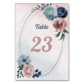 Numéro De Table belle végétation fleurie rose bleu (Dos)