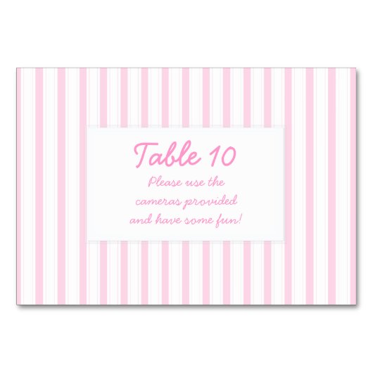 Numéro De Table Belles bandes roses (Dos)