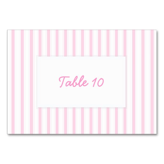 Numéro De Table Belles bandes roses (Devant)