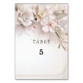 Numéro De Table Belles fleurs aquarelles roses et blanches  (Dos)