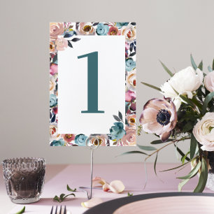 Numéro De Table Belles fleurs Floral Spring Mariage