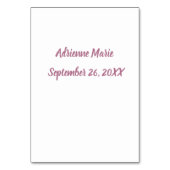 Numéro De Table Bénédictions de baptême fille Rose Croix Damassé T (Dos)