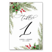 Numéro De Table Berries rouges de Noël Tableau 1 Mariage (Par défaut)