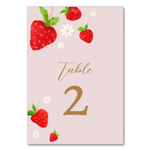 Numéro De Table Berry 1ère fraise Anniversaire (Par défaut)