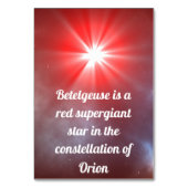 Numéro De Table Betelgeuse (Dos)