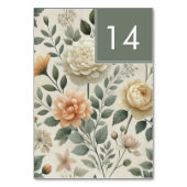 Numéro De Table Beurre Aquarelle Jaune Florale Mariage élégant (Dos)