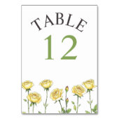 Numéro De Table Beurre fleurs rose jaune mariage romantique floral (Dos)