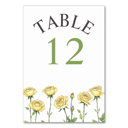 Numéro De Table Beurre fleurs rose jaune mariage romantique floral (Par défaut)